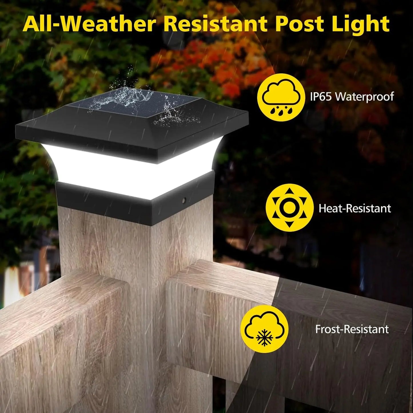 Solar Fence & Garden Lights; IP65 Waterproof, Set of 2