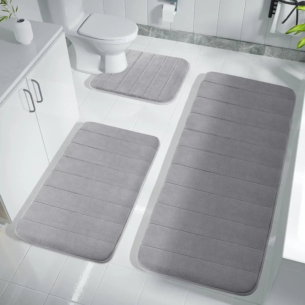 Super-Absorbent Memory Foam Bath Mat — Non-Slip Bathroom Rug