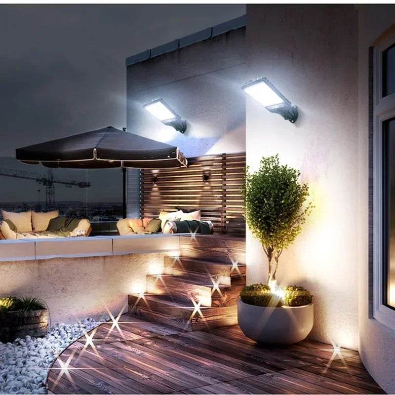 Solar LED Outdoor Wall Light Motion Sensor Garden Lamp
