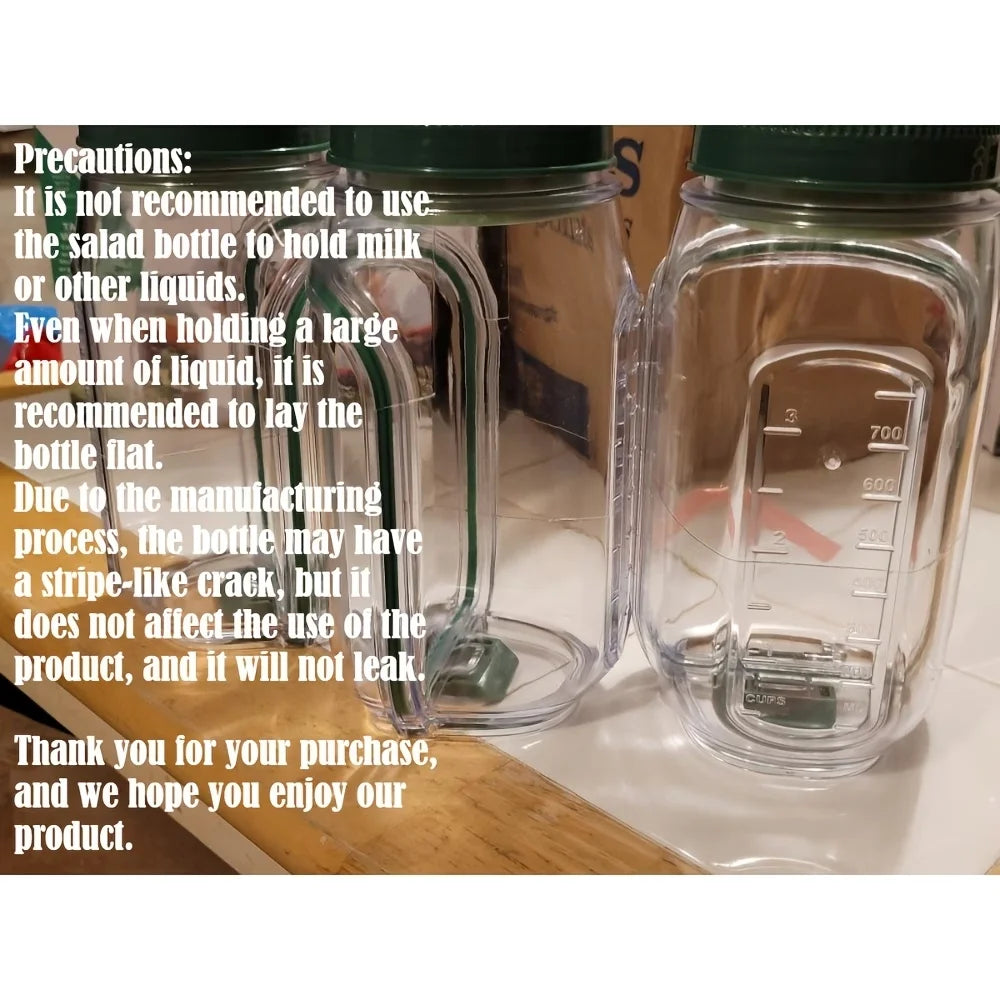 Salad Pod Mason Jar with Side Open, Portable Salad Container, Salad Jar with Dressing Cup, Suitable for Work, Outdoor, Travel