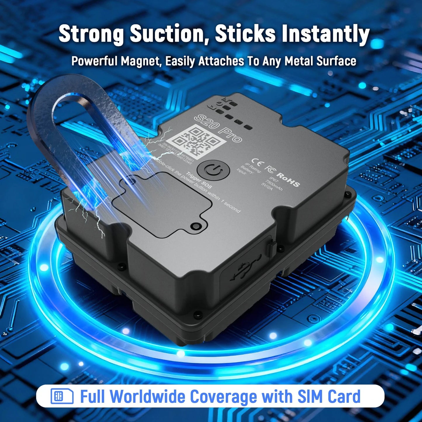 Hidden 4G GPS Tracker - Vehicle Anti-Theft Locator with Real-Time Alert