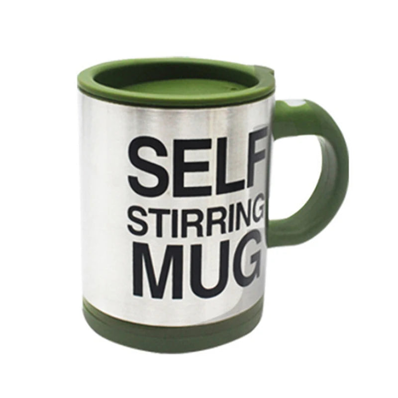 400ml Self-Stirring Mug with Lid — Stainless Steel, Gift Boxed