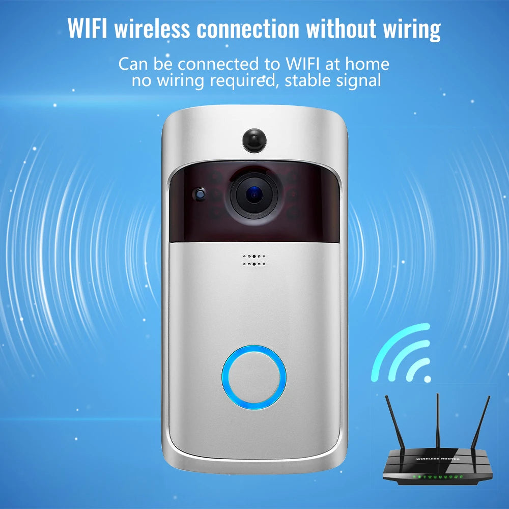 Smart WiFi Video Doorbell — Waterproof, Night Vision, Phone Intercom