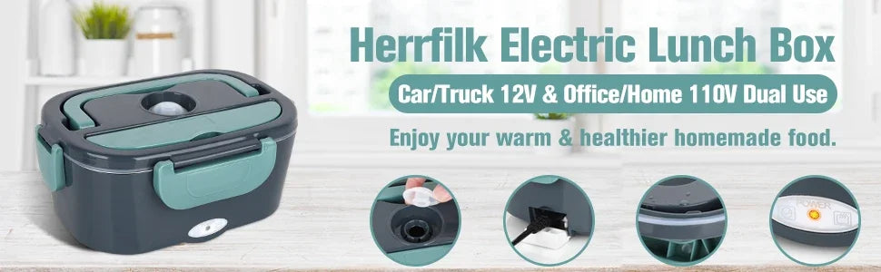 1.5L Electric Lunch Box Food Warmer — 60W Leak-Proof, Car & Home