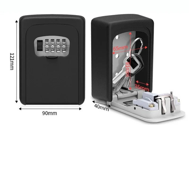 Wall Mount Key Safe — Combination Lock, No Battery Required