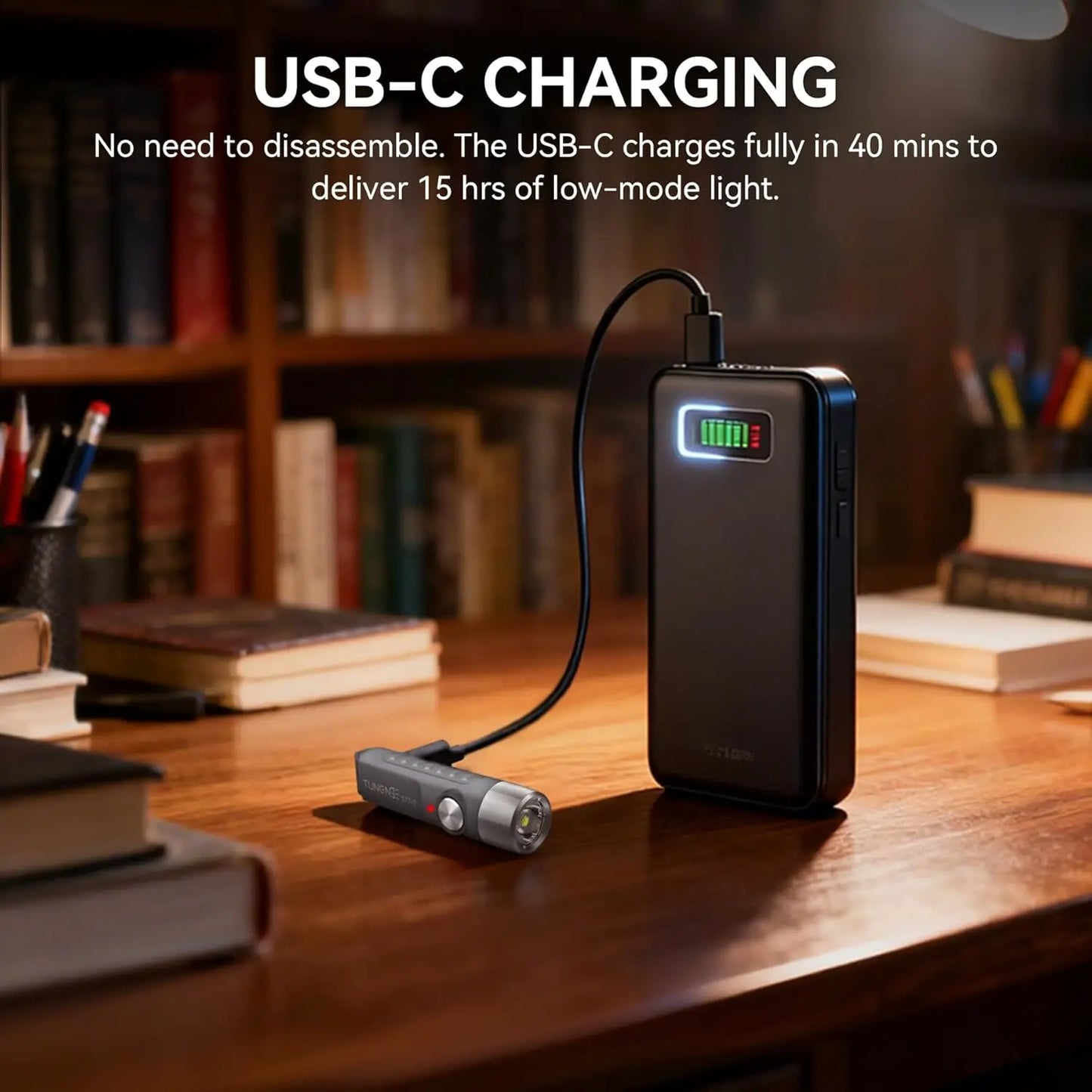 500-Lumen Keychain Flashlight with Magnet — USB-C Rechargeable EDC