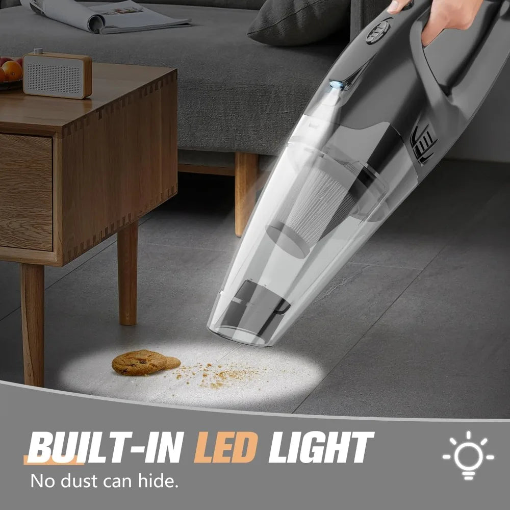 Mini Car Vacuum Cleaner with LED Light