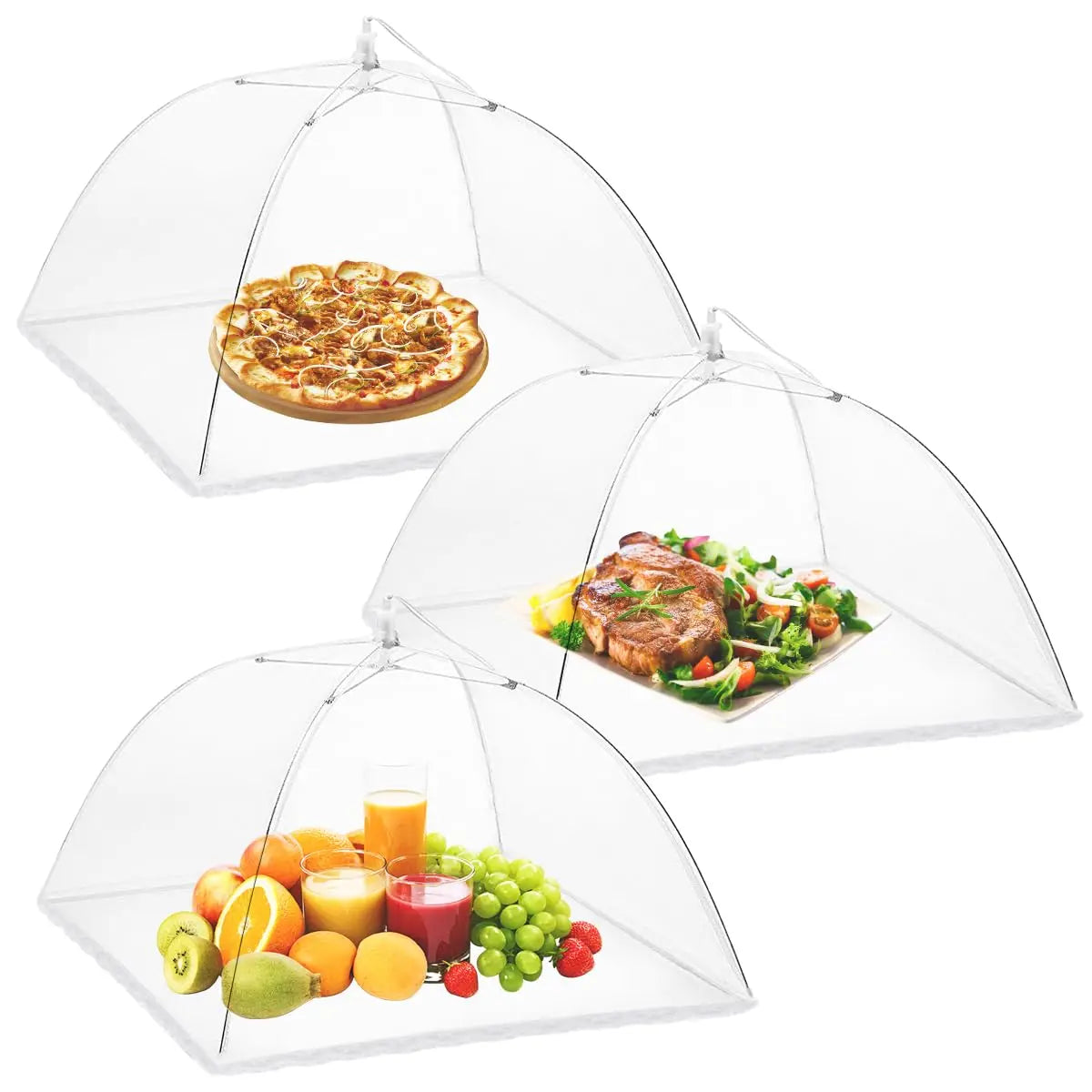 Pop-Up Mesh Food Covers - Fly Net for Picnics, 17", Pack of 3/6/12
