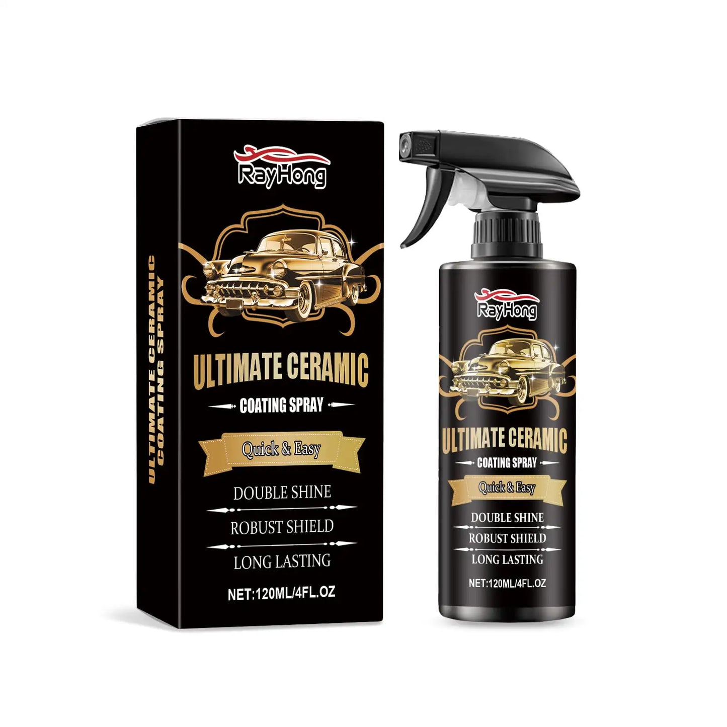 Ceramic Coating Spray for Vehicles, Fast-Apply Paint Protection with Gloss Boost and Anti-Soiling Finish