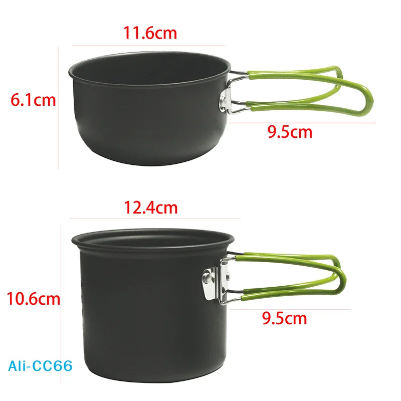 Portable Camping Cookware Set- Lightweight, for Hiking & Outdoor Use