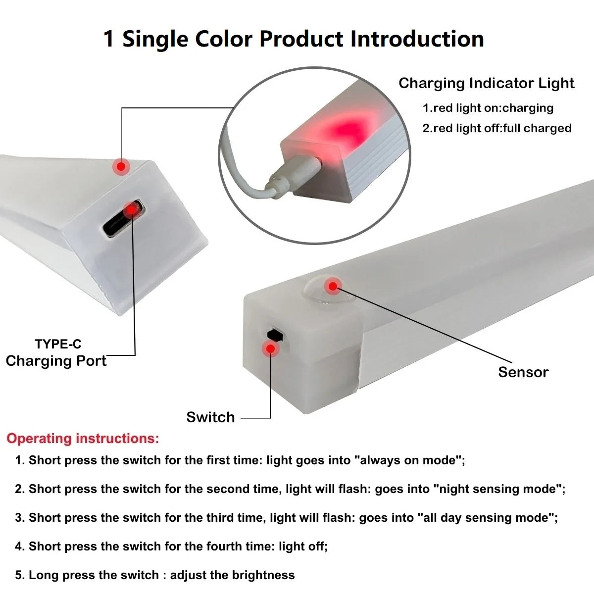USB Wireless LED Bar Light — Motion Sensor Magnetic Night Light