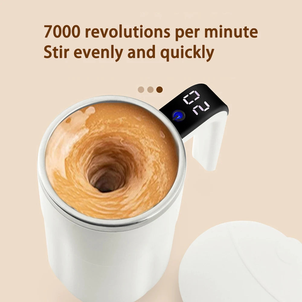 Self-Stirring Magnetic Coffee Mug — 380ml, Stainless Steel