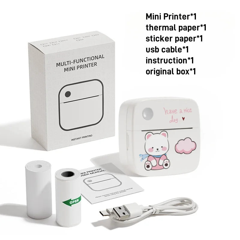 B2 Mini Sticker Printer — Bluetooth, Works with iPhone & Android