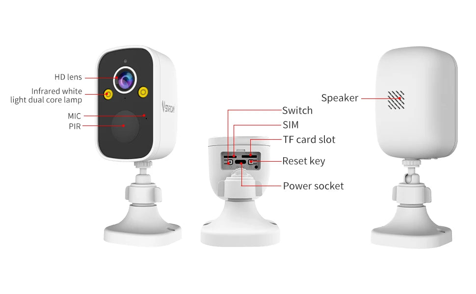 Vstarcam 4G LTE Solar Security Camera — 3MP, PIR Human Detection