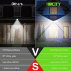 120 LED Outdoor Solar Lights with Motion Sensor and 3 Lighting Modes, IP65 Waterproof Wide Solar Wall Lights Ideal for Garden Pa