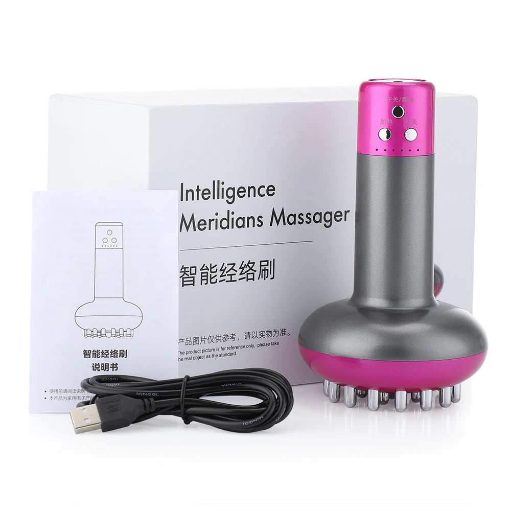 Eletric Meridian Massage Brush Infrared Fat Burning Gua Sha Lymphatic Anti-cellulite Heating Microcurrent Body Slim Massager