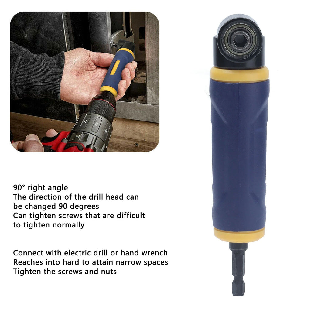 Right Angles Drills Driver 90 Degree Professional Right Angle Drill Adaptor 1/4in Hex Handle Attachment Extension Driver