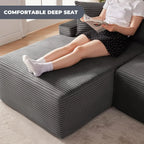 Cloud Sectional Couch, Boneless Sofa for Living Room, Modular Sectional Sofa with Deep Seat, Fluffy Comfy Couch