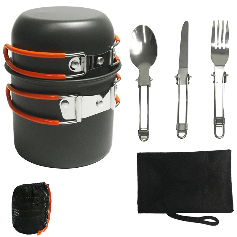 Portable Camping Cookware Set- Lightweight, for Hiking & Outdoor Use