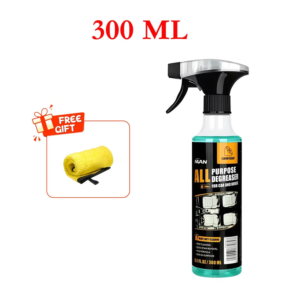 Waterless Car Interior Cleaner Spray with Leather Flannel Towel, Multipurpose Stain Remover for Dashboard, Seats, and Upholstery