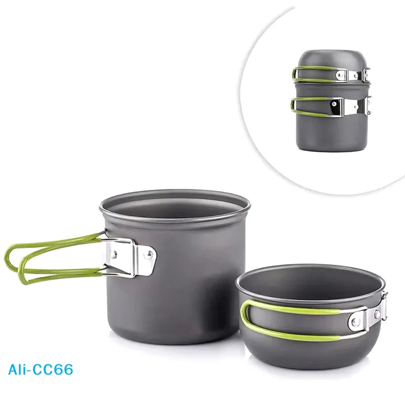 Portable Camping Cookware Set- Lightweight, for Hiking & Outdoor Use