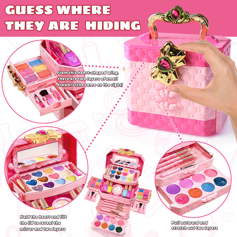 Children's Makeup Toy Set Safety Girl for 3-6 Year Old Little Girls Role-Playing Makeup Toy Birthday Gift