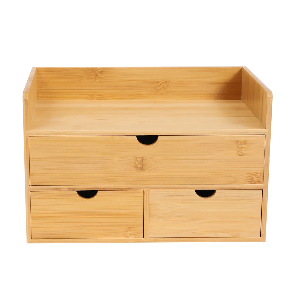 3 Drawers Bamboo Desk