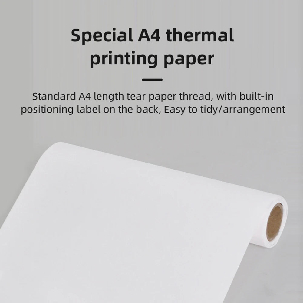 A4 Portable Learning Mini Printer Inkless BT Thermal A4 Mobile Printer with Printing Paper Thermal A4 Home Printer