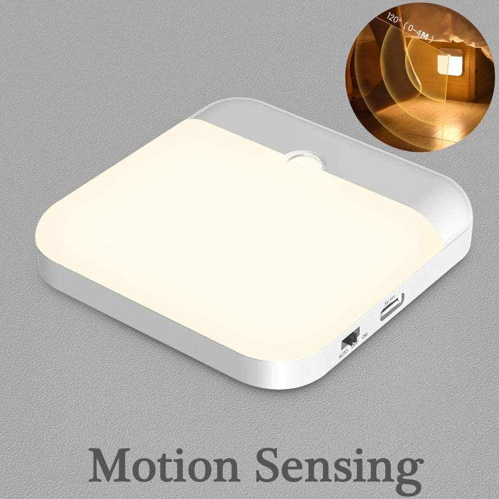 USB Motion Sensor LED Lamp — Bedroom, Kitchen, Stair & Closet Light