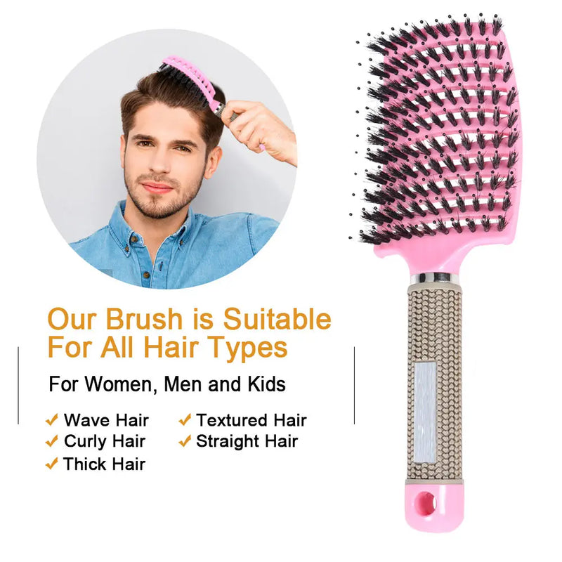 Hairbrush Comb Anti Klit Brushy Haarborstel Women Detangler Hair Brush Bristle Nylon Scalp Massage Teaser Hair Brush