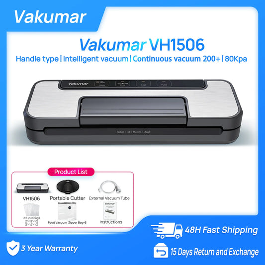 Vakumar VH1506 Vacuum Sealer Machine — 80kPa Sous Vide, Handheld