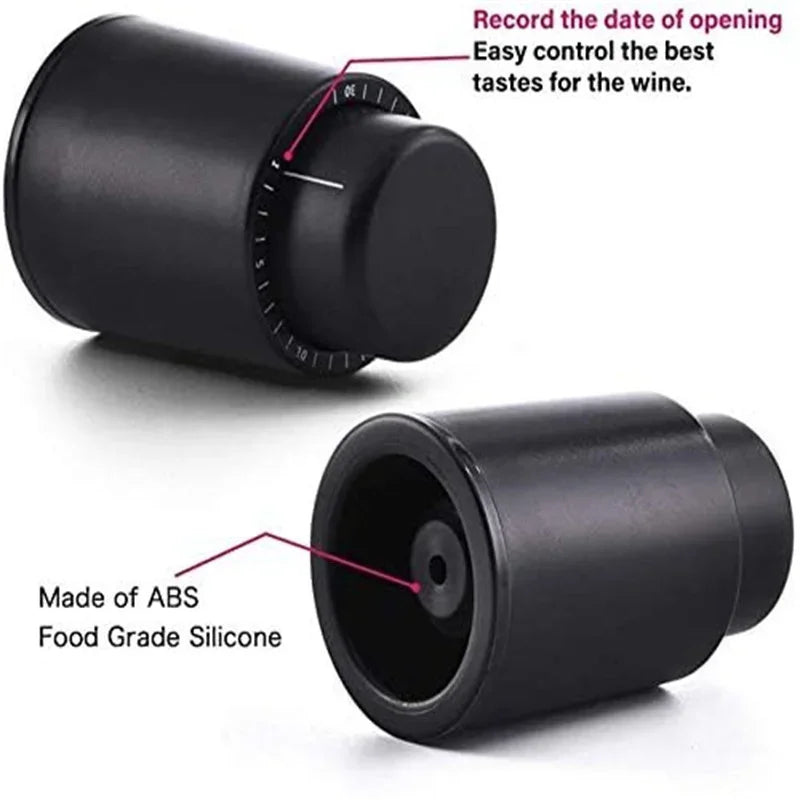 Wine Saver Vacuum Pump with Time-Scale Stoppers (Set of 4)