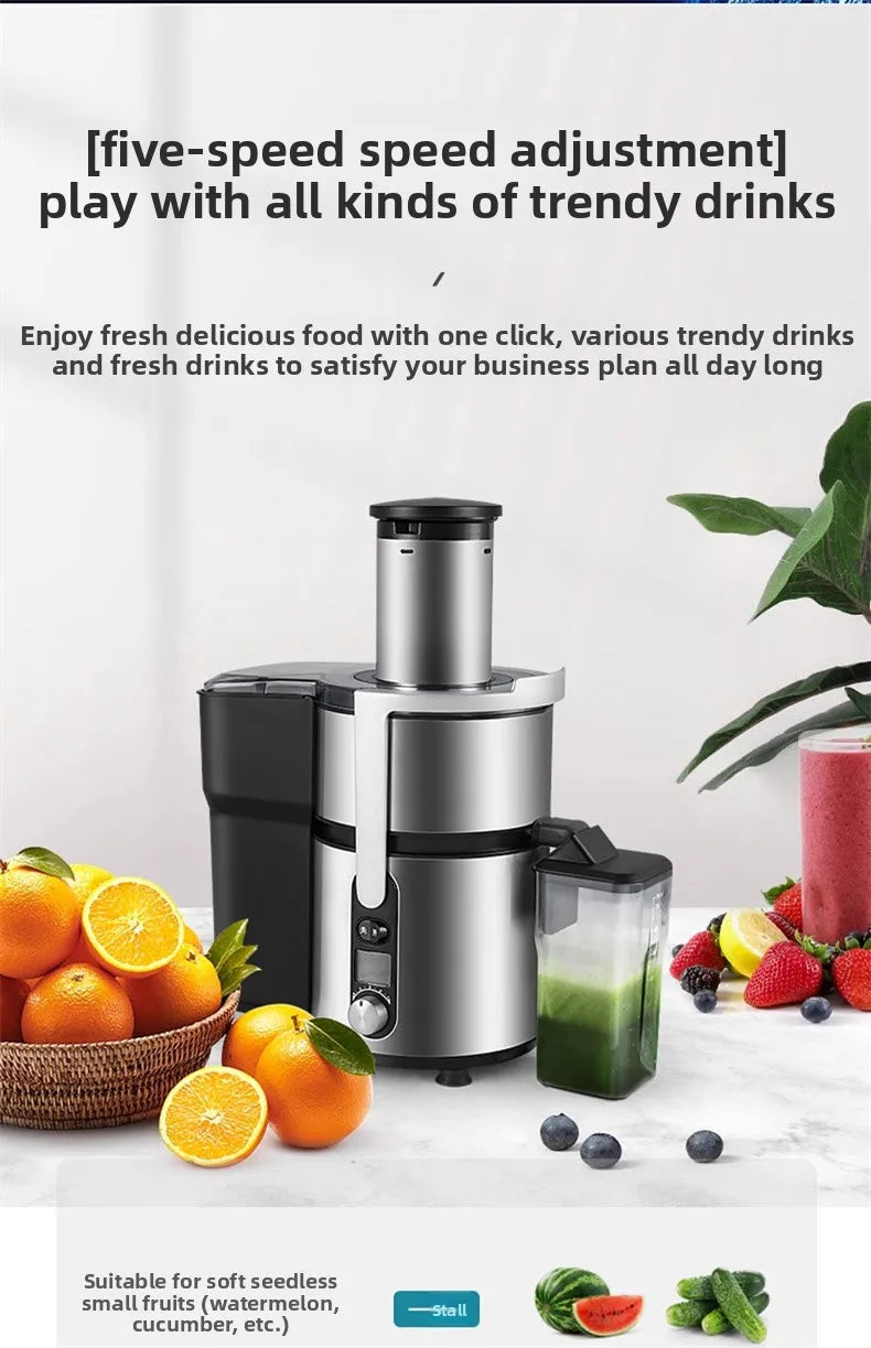 1250W High-Speed Juicer Blender — BPA-Free Stainless Steel, Quiet