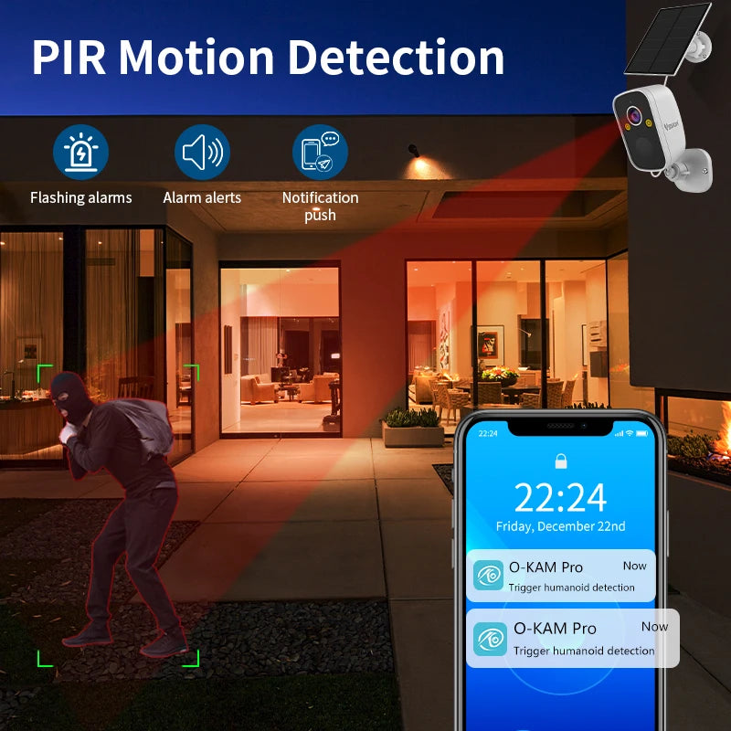 Vstarcam 4G LTE Solar Security Camera — 3MP, PIR Human Detection