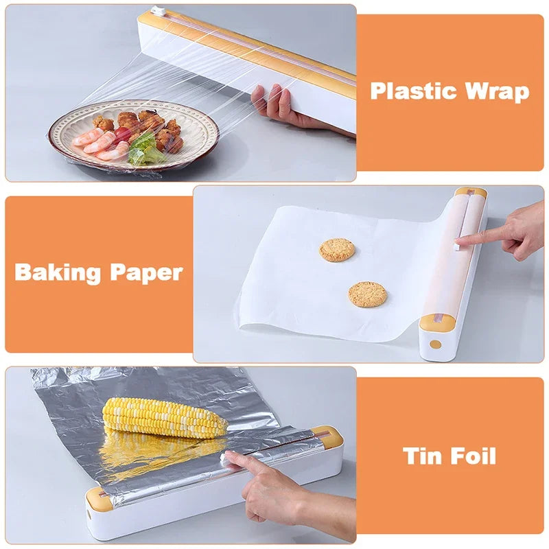 Magnetic Wrap & Foil Dispenser with Cutter — Kitchen Storage Box