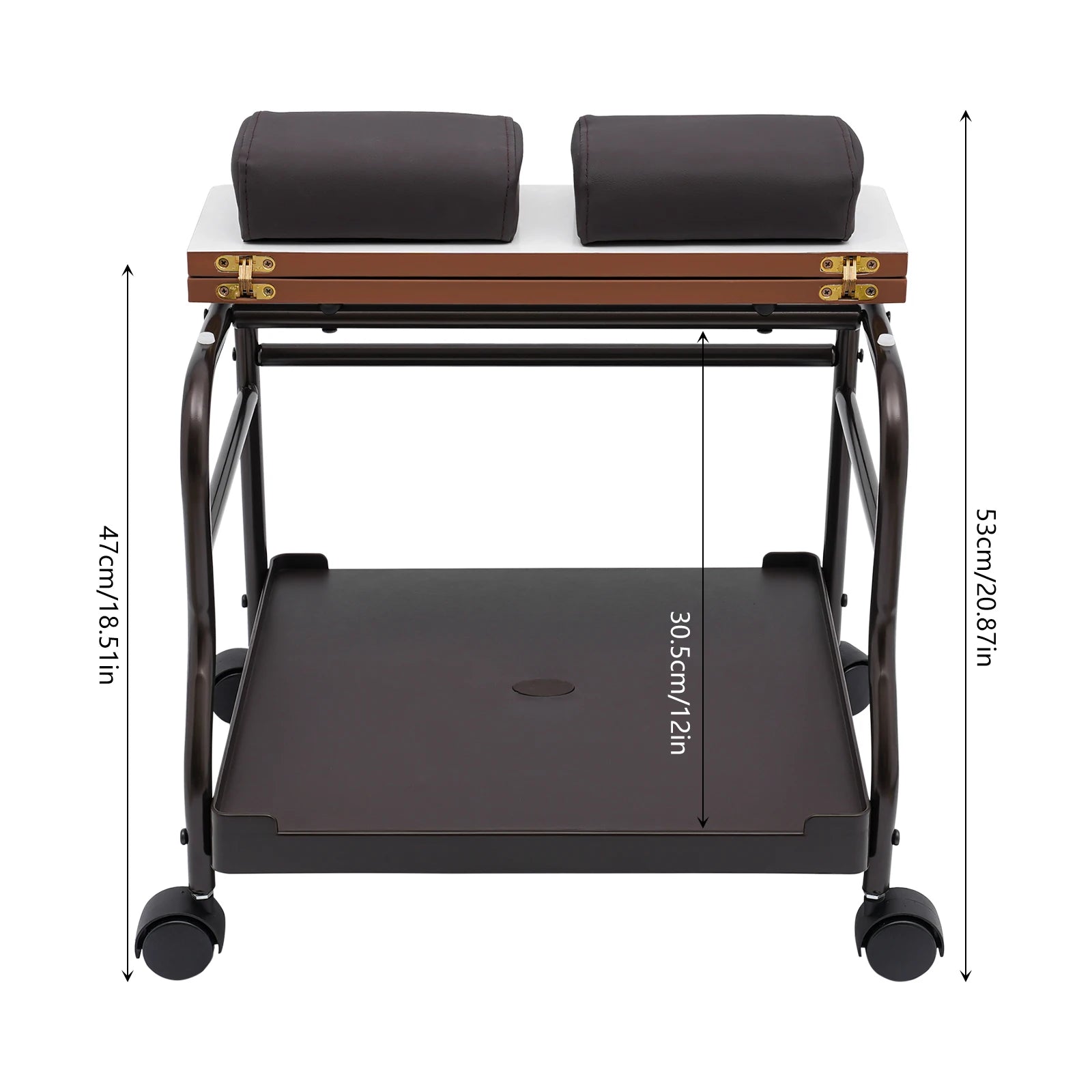 Portable Foot Bath Spa Cart Beauty Salon Nail Trolley Footrest Stand Pedicure Manicure Funiture Massage Table