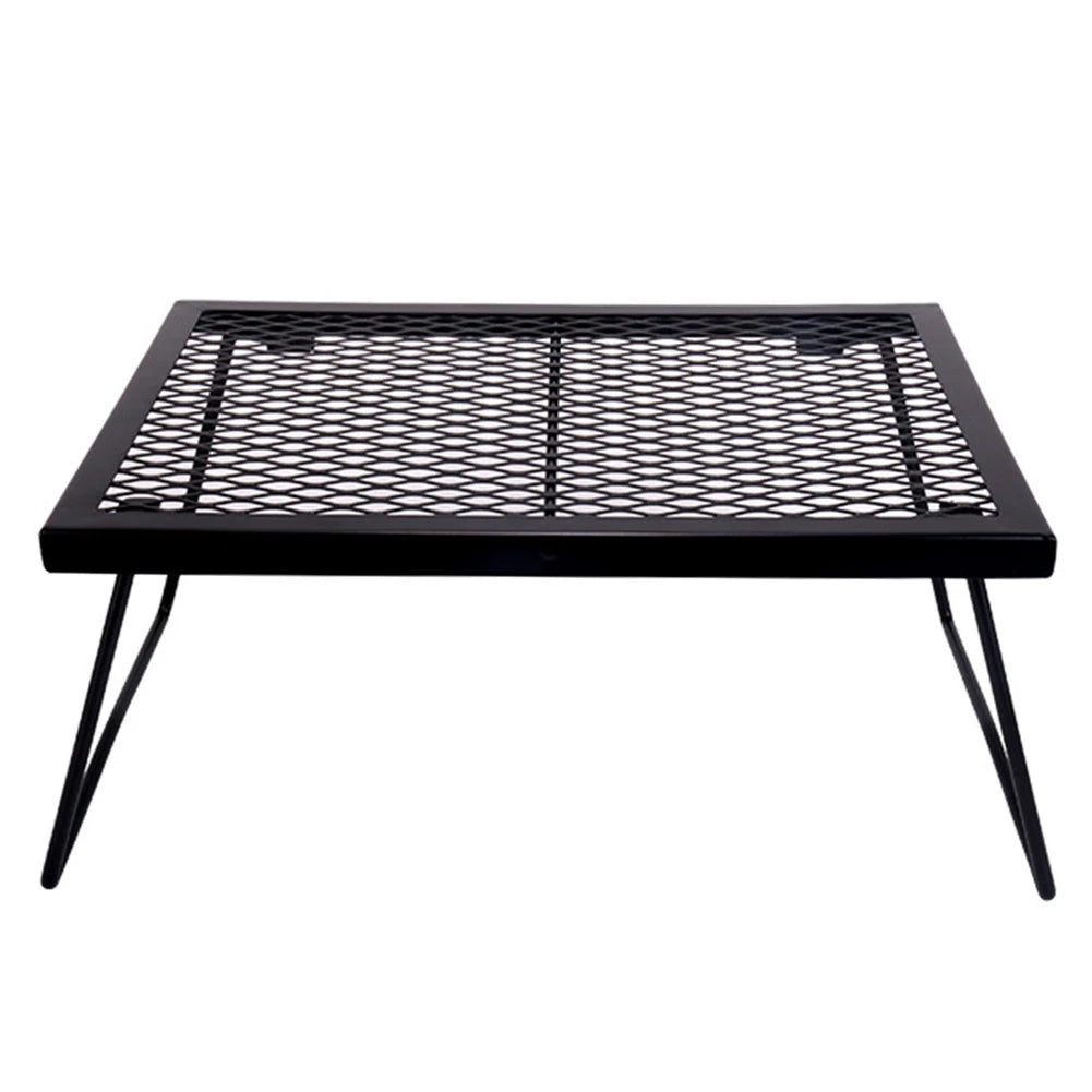 Heavy-Duty Foldable Campfire Grill Grate — Over-Fire Cooking Rack