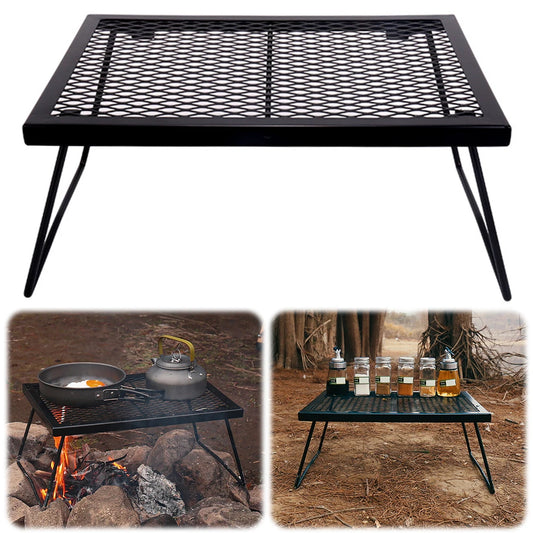 Heavy-Duty Foldable Campfire Grill Grate — Over-Fire Cooking Rack
