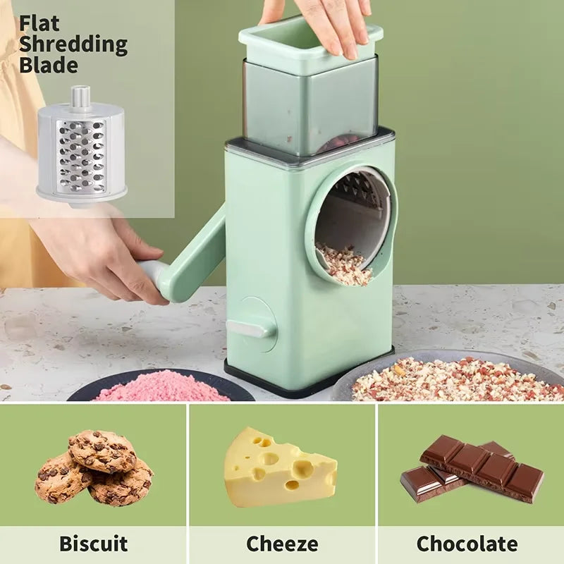 6-in-1 Hand Crank Vegetable Grater — Slicer, Shredder, Chopper