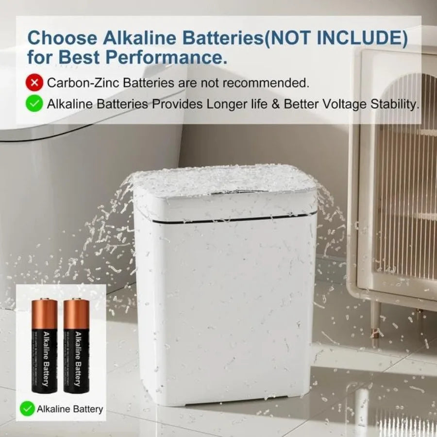 Touchless Motion Sensor Trash Can — 2.2 Gal Slim with Lid (2-Pack)