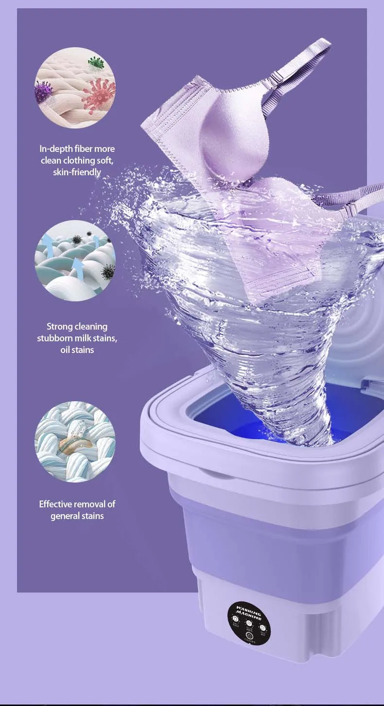 8L Mini Folding Washing Machine — Portable for Dorms & Small Loads