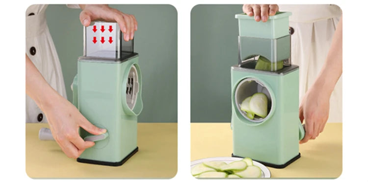6-in-1 Hand Crank Vegetable Grater — Slicer, Shredder, Chopper