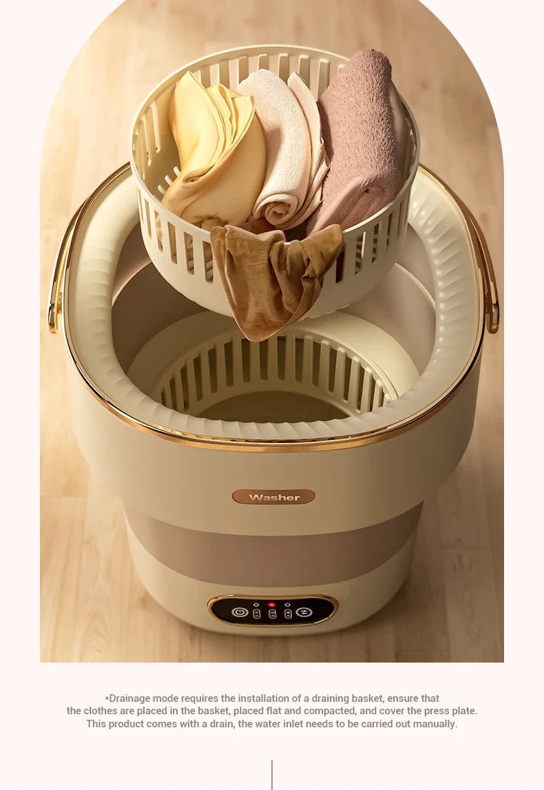 Foldable Portable Washing Machine — 13L, Spin Dryer, Compact