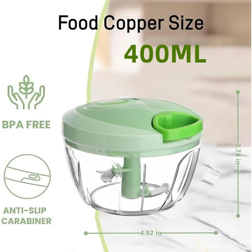 Manual Vegetable Chopper with Container — Salad & Garlic Cutter