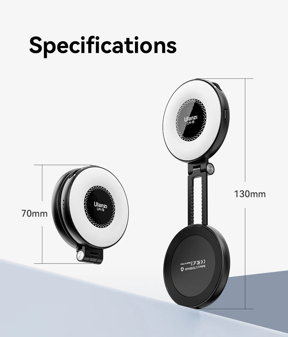 Ulanzi LM19 MagSafe Phone Fill Light — CRI 95+ Bi-Color for Vlogging