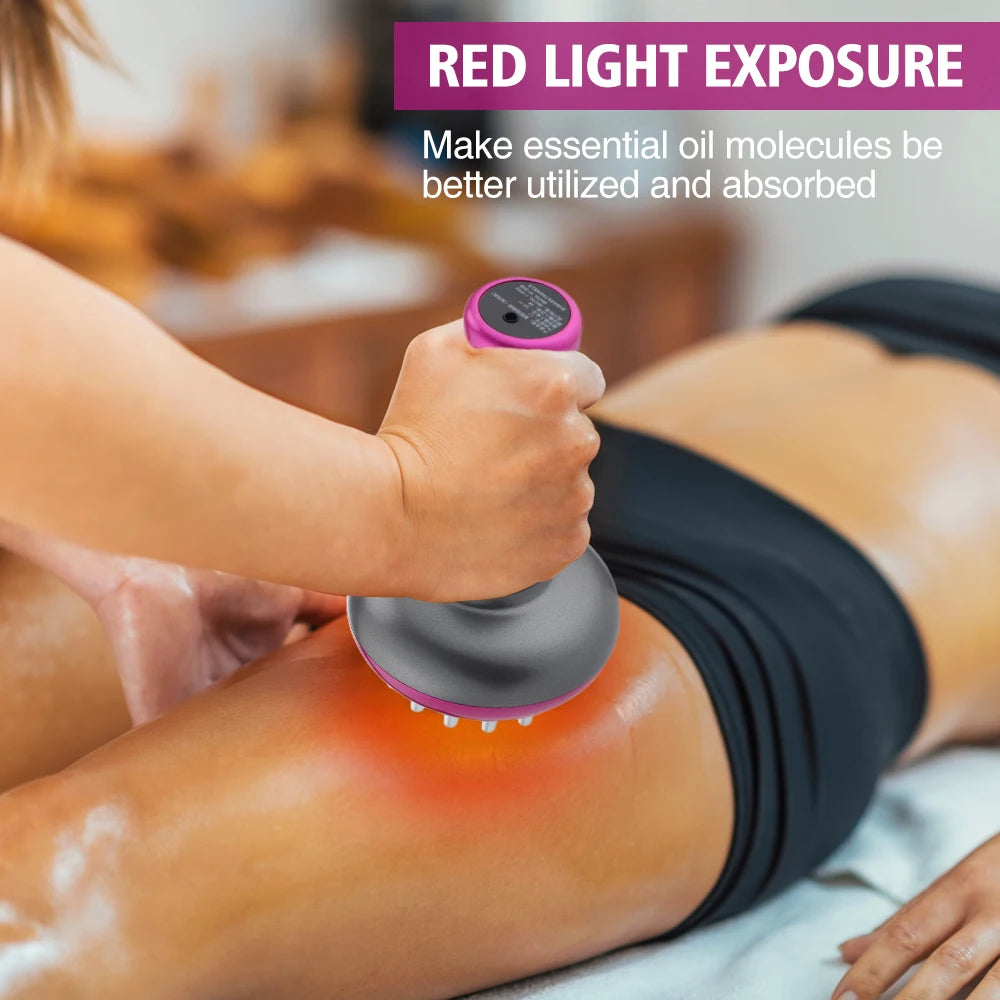 Eletric Meridian Massage Brush Infrared Fat Burning Gua Sha Lymphatic Anti-cellulite Heating Microcurrent Body Slim Massager