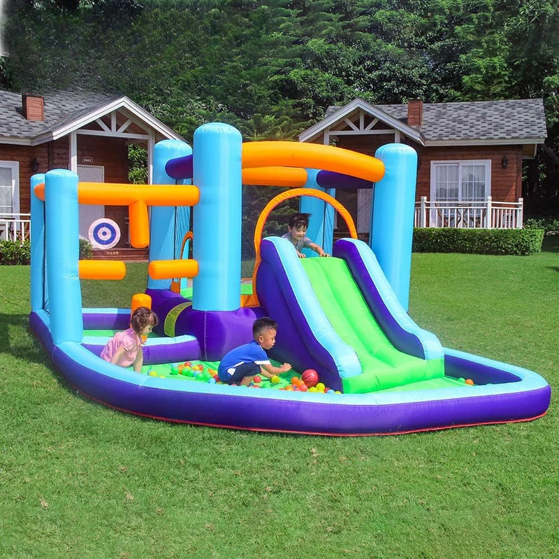 Inflatable Bounce House, Bouncer & Slide with Air Blower,Play House with Ball Pool,Inflatable Kids Slide,Jumping Castle