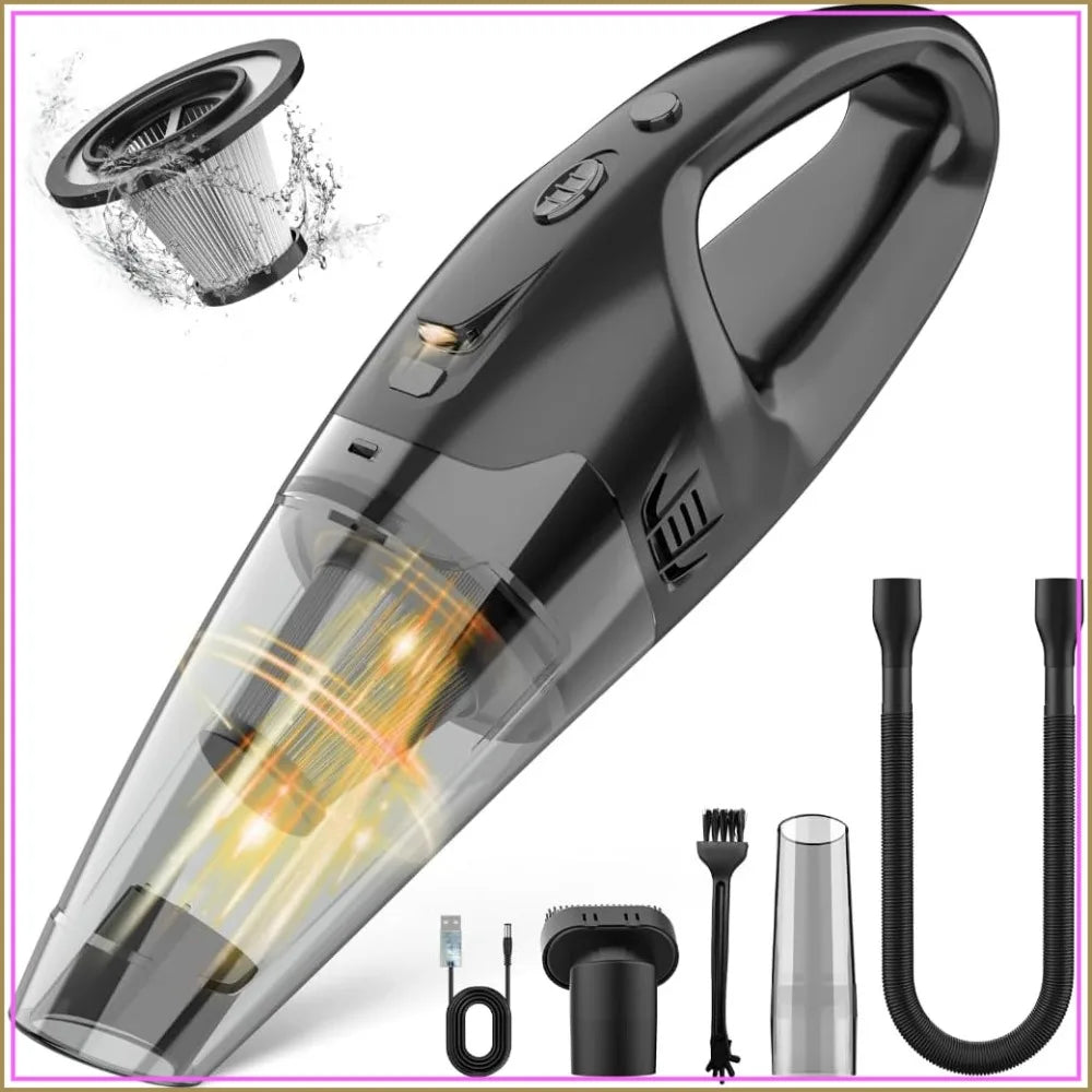 Mini Car Vacuum Cleaner with LED Light