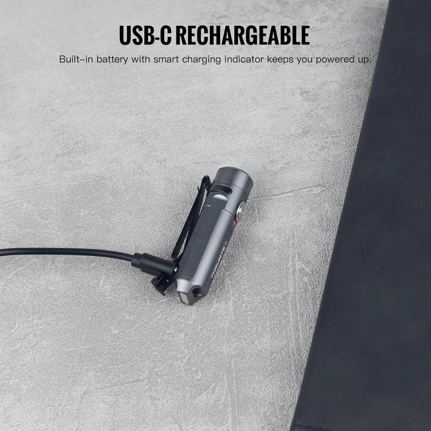 USB-C Keychain Flashlight — 650 Lumens EDC Pocket Light, Cool White