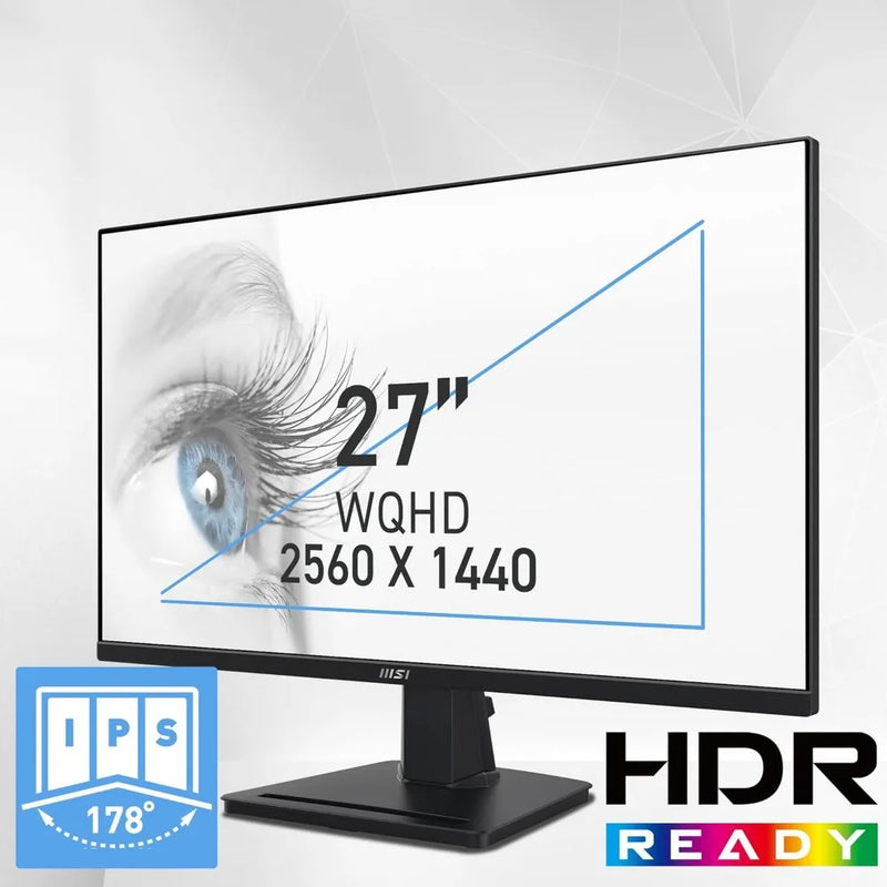 MP275Q 27 Inch Office Monitor - 2560 x 1440 IPS Panel, 100 Hz, Eye-Friendly Screen, Built-in Speakers, Tilt-Adjustable